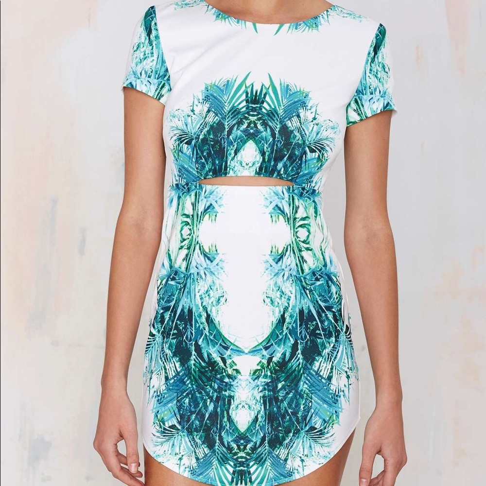 Rise of dawn palm mini dress